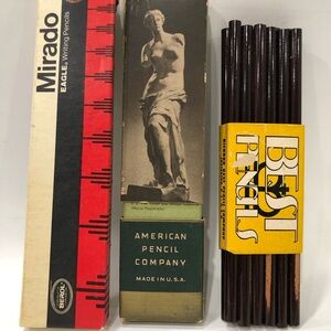 Vintage Writing Drawing Made In USA Pencils Lot Of 3(Mirado/Venus/Best)